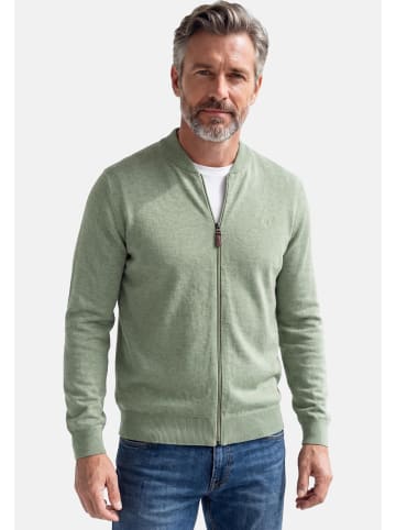 Redmond Strickjacke Basic in Grün / schwarz