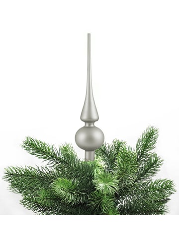 JACK Christbaumspitze Glas 26cm Glänzend Matt in Misty Grey