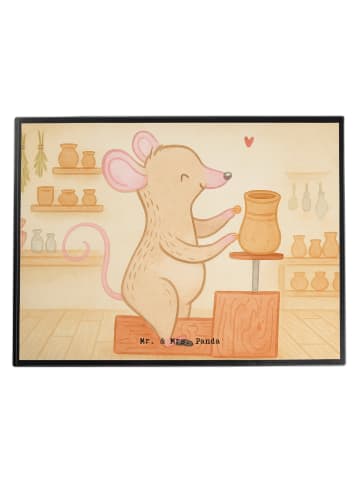 Mr. & Mrs. Panda Malunterlage Maus Töpfern Design ohne Spruch in Weiß