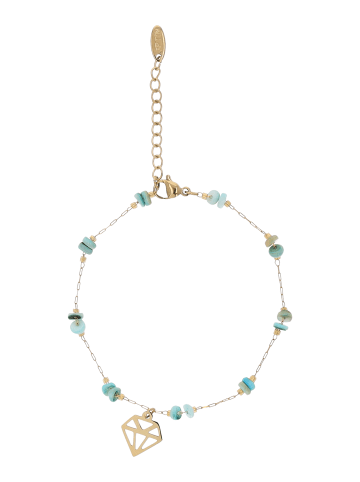 grassland Women Bracelet With Lobster Clasp in Gold Turquoise