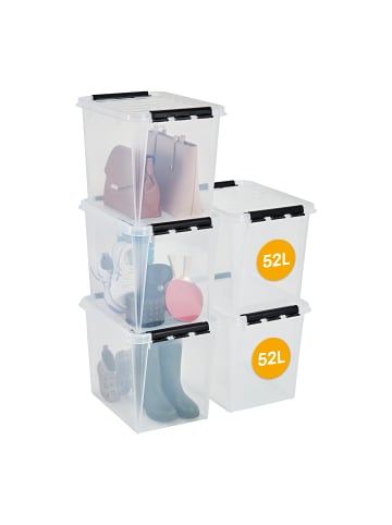SmartStore 5er-Set Aufbewahrungsbox Classic Transparent 52L