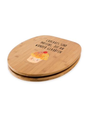 Mr. & Mrs. Panda WC Deckel Cupcake mit Spruch in Braun