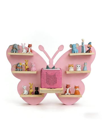 relaxdays Toniebox Regal "Schmetterling" in Rosa - (B)59 x (H)45 x (T)15 cm