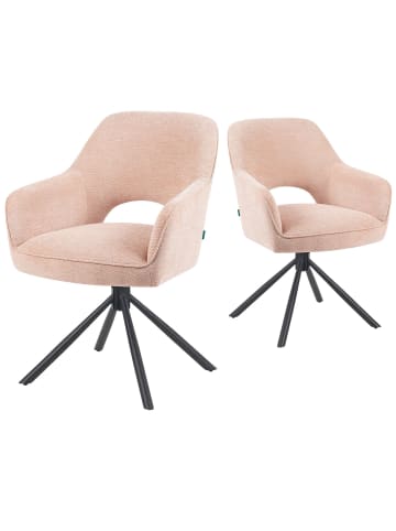 DUBI Möbel 2er-Set: Drehstuhl Mika-Ben in Rosa - (B)60 x (H)87 x  (T)65 cm