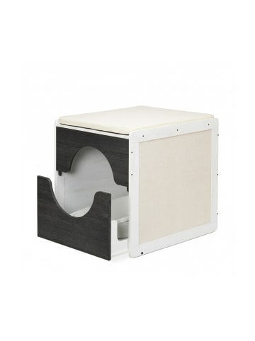 relaxdays Katzenschrank in Weiß/ Grau - (B)50 x (H)57 x (T)60 cm
