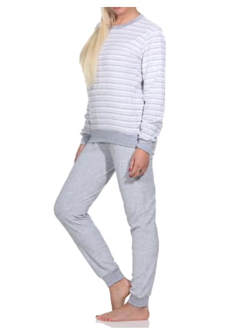 NORMANN Frottee Schlafanzug langarm Pyjama Bündchen - 82755 in rosa