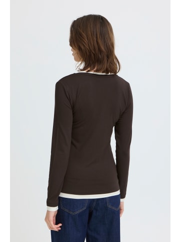 Fransa Langarm FRASTRA Slim/ Regular fit in Chocolate Torte