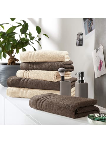 REDBEST Frottier Frottier-Set 2-farbig 6-tlg. New York in taupe-creme