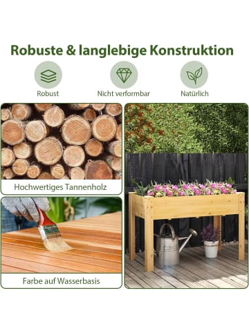 COSTWAY Hochbeet Holz 120 cm in Gelb