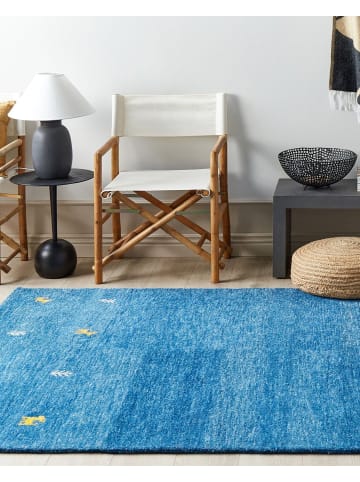 Beliani Kurzflor CALTI in Blau/Gelb/Grau - (W) 160 x (L) 230 cm