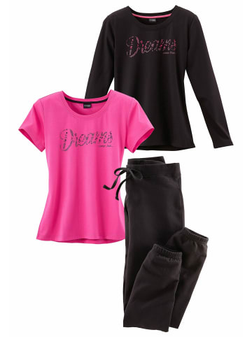 VIVANCE DREAMS Pyjama in pink-schwarz