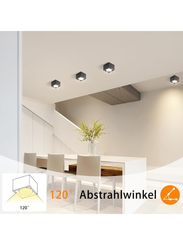 ZMH Deckenleuchte in schwarz 1-flammige GX53 eckig Moderne Deckenlampe