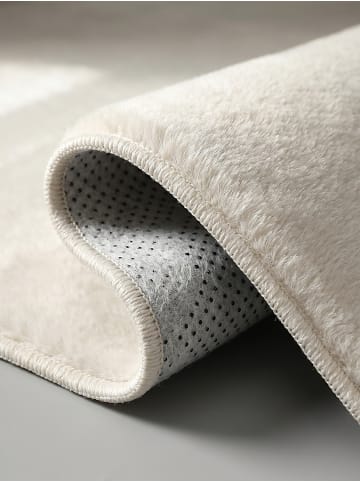 KADIMA DESIGN Teppichläufer Uni Antirutsch pflegeleicht Wohnzimmer Schlafzimmer in Creme