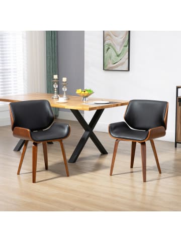 HOMCOM Essstühle-54L x 53B x 81H cm-Schwarz