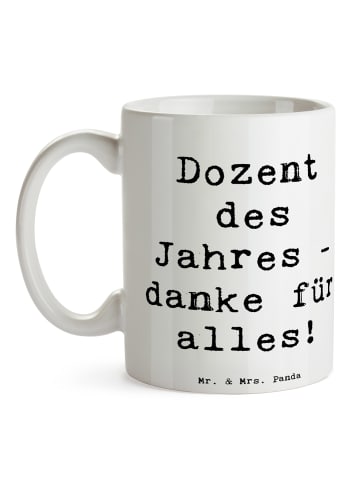 Mr. & Mrs. Panda Tasse Spruch Dozent des Jahres mit Spruch in Weiß