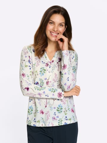 Sieh an! Langarm-Shirt in ecru-erika-bedruckt