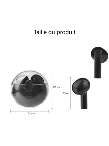 Platyne Bluetooth-Ohrhörer mit Geräuschunterdrückung in Schwarz
