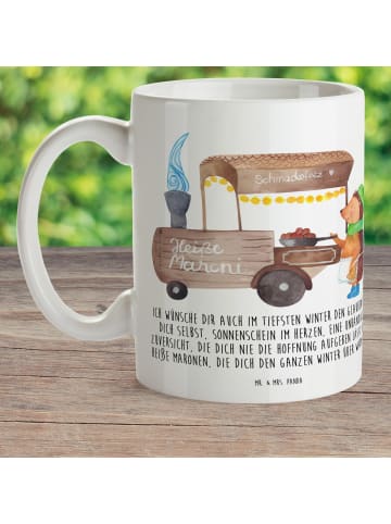 Mr. & Mrs. Panda Plastikbecher Igel Maronen mit Spruch in Weiß