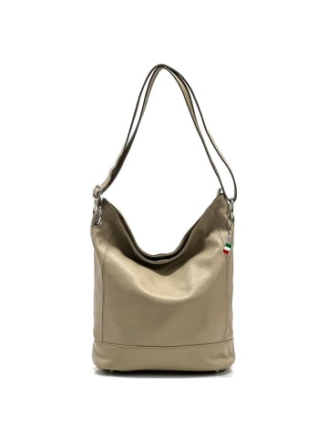 Florence Florence Schultertasche, Shopper Leder taupe, beige ca. 37cm