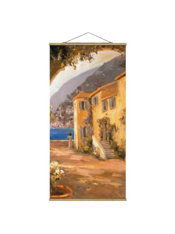 WALLART Stoffbild - Italienische Landschaft - Blumenbogen in Orange