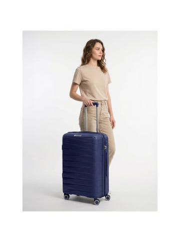 Franky London 4 Rollen Trolley M 65 cm mit Dehnfalte dark blue