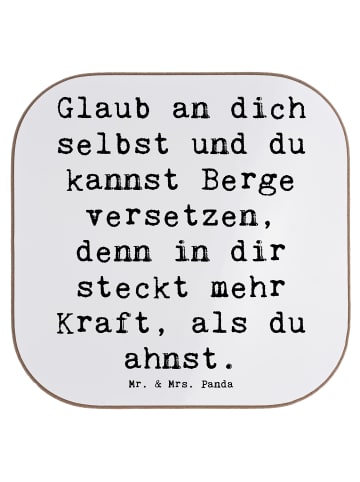 Mr. & Mrs. Panda gläseruntersetzer Spruch Selbstvertrauen stärke... in Weiß