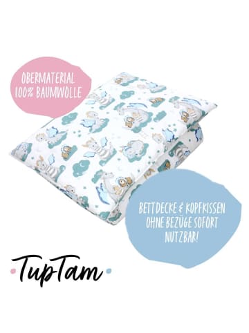 TupTam Kinder Bettdecken Set Gemustert in grau/grün