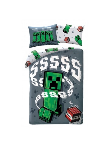 Minecraft Minecraft Bettwäsche Set aus Baumwolle Bettdeckenbezug 140 × 200 in Grau