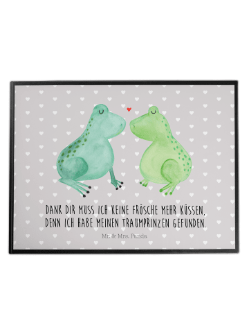 Mr. & Mrs. Panda tischpad Frosch Liebe mit Spruch in Grau Pastell