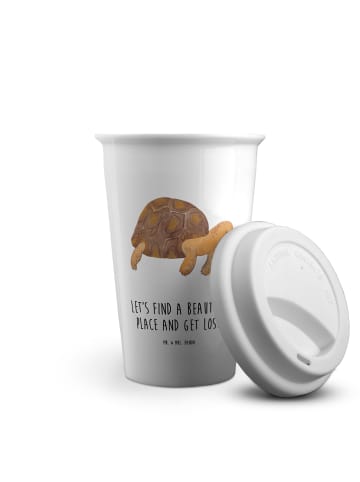 Mr. & Mrs. Panda To Go Becher Schildkröte MHerzieren mit Spruch in Weiß
