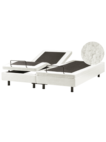 Beliani Doppelbett DUKE in Weiß/Schwarz - (W) 180 x (H) 37 x (L) 200 cm