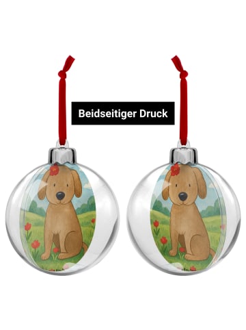 Mr. & Mrs. Panda Weihnachtskugel Kunststoff Hund Dame Design ohn... in Weiß