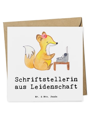 Mr. & Mrs. Panda Einladungskarte Schriftstellerin Leidenschaft m... in Weiß