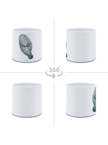 Mr. & Mrs. Panda Pflanzenkübel groß Seekuh Happy ohne Spruch in Weiß