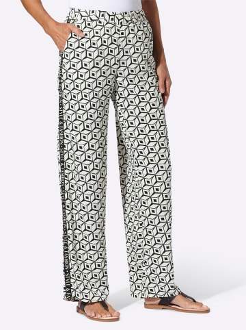 WITT WEIDEN Druck-Hose in champagner-schwarz-bedruckt