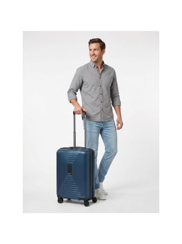 Redolz Essentials 14 4 Rollen Kabinentrolley 55 cm mit Dehnfalte dark blue metallic
