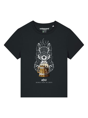 wat? Apparel T-Shirt [#afts] Eichhörnchen in Schwarz
