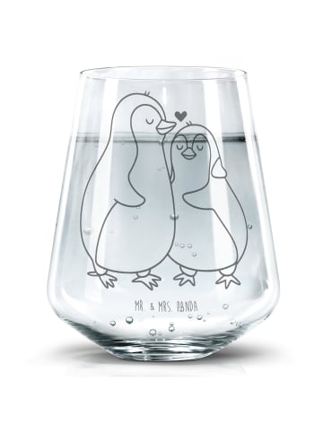 Mr. & Mrs. Panda Glas Pinguine Einschlafen ohne Spruch in Transparent