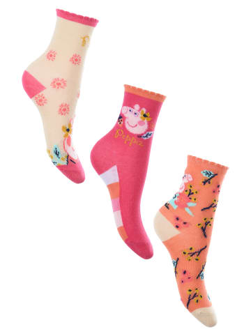 Peppa Pig Kinder Socken 3 Paar Strümpfe in Mehrfarbig