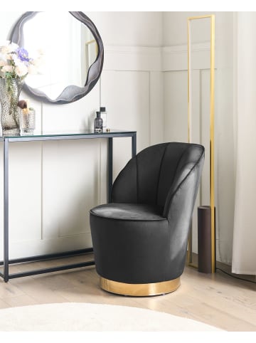 Beliani Sessel ALBY in Schwarz/Gold - (W) 56 x (H) 72 x (L) 61 cm