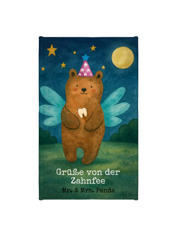 Mr. & Mrs. Panda Gästehandtücher Bär Zahnfee Design mit Spruch in Weiß