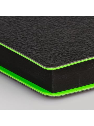 BRUNNEN Buchkalender 796 A5 1 Woche/2 Seiten PU-Einband flexibel schwarz/neon ...