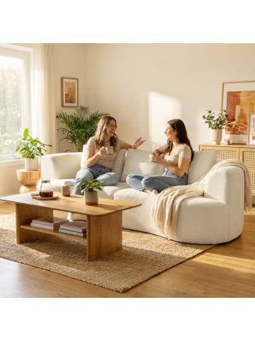 HOMCOM 3-Sitzer-Sofa-260L x 106B x 82H cm-Cremeweiß