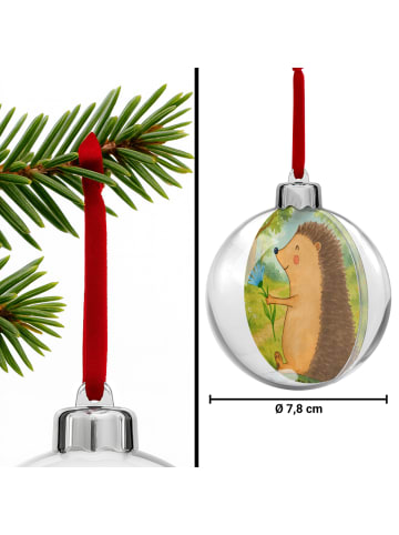 Mr. & Mrs. Panda Christbaum Deko Igel Blumen Design ohne Spruch in Weiß