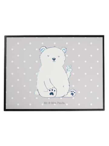 Mr. & Mrs. Panda schreibtischunterlage Eisbär Faul ohne Spruch in Grau Pastell