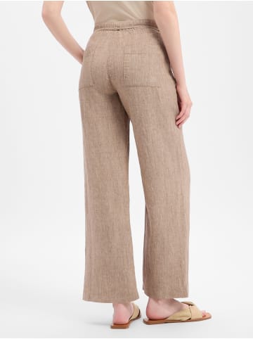 MAC HOSEN Leinenhose Chiara Belt in taupe