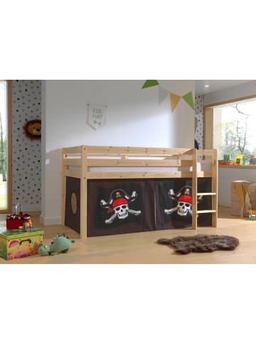 58 aufm Kessel KINDERBETT Karolina 210x114x106 Massivholz Natur Textilset Caribian