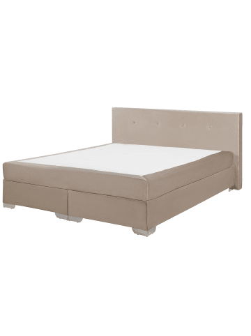 Beliani Boxspring Bett CONSUL in Beige/Silber - (W) 171 x (H) 91 x (L) 212 cm