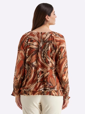 sheego Langarm-Shirt in schoko-sand-bedruckt