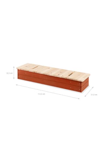 Pinolino Sandkasten Hedda, rot/natur, 114 x 32 x 18 cm